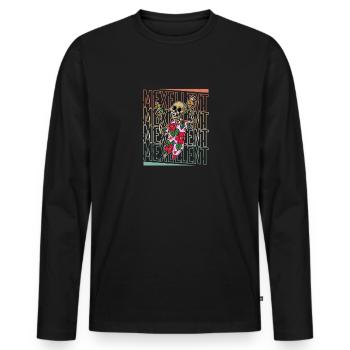 Vacances au Mexique, squelette, tequila, tacos, été - T-shirt manches longues Premium bio Homme - noir - Devant - Nico (187cm)