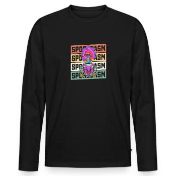 Ant Zombie Mushrooms Insects Mycology Saying - Men's Premium Organic Long Sleeve Shirt - black - Front - Nico (187cm)