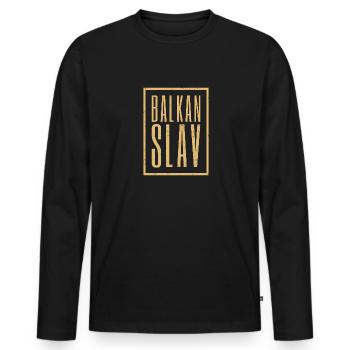 Balkan SFRY Origin National Brate Albania - Men's Premium Organic Long Sleeve Shirt - black - Front - Nico (187cm)