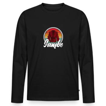 Sambo Self Defense Martial Art Sport Fighter - Men's Premium Organic Long Sleeve Shirt - black - Front - Nico (187cm)
