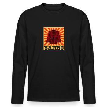 Sambo wrestling martial arts fighters martial artists - Men's Premium Organic Long Sleeve Shirt - black - Front - Nico (187cm)