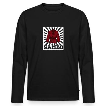 Sambo wrestling martial arts fighters martial artists - Men's Premium Organic Long Sleeve Shirt - black - Front - Nico (187cm)