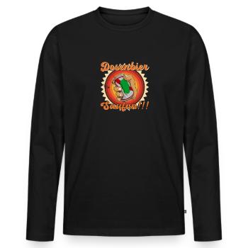Bier Trinker Saufen Bierdosen Dosenbier Trinker - Männer Premium Bio Langarmshirt - Schwarz - Vorne - Nico (187cm)