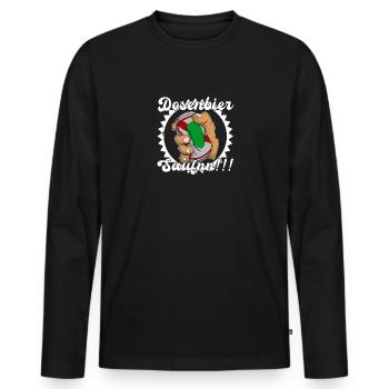 Bier Trinker Saufen Bierdosen Dosenbier Trinker - Männer Premium Bio Langarmshirt - Schwarz - Vorne - Nico (187cm)