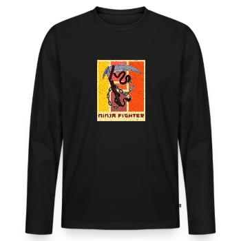 Chain weapon Kusarigama Japan martial arts Ninja - Men's Premium Organic Long Sleeve Shirt - black - Front - Nico (187cm)