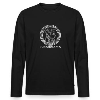 Arme d’arts martiaux japonais Ninja Kusarigama Entraînement - T-shirt manches longues Premium bio Homme - noir - Devant - Nico (187cm)