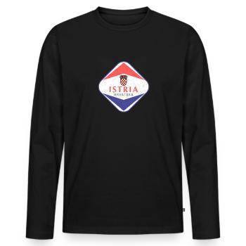 Istria Hrvatska Croatia Balkan Travel Holiday Flag - Men's Premium Organic Long Sleeve Shirt - black - Front - Nico (187cm)