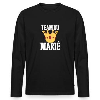 Team du Futur marié idée Cadeau Humour EVG - T-shirt manches longues Premium bio Homme - noir - Devant - Nico (187cm)