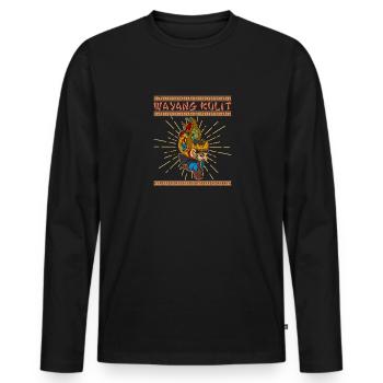 Wayang Marionette Bali Indonesien Java Asien - Männer Premium Bio Langarmshirt - Schwarz - Vorne - Nico (187cm)