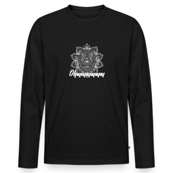 Hamsa Yoga Buddha Talisman Hindu Glück - Männer Premium Bio Langarmshirt - Schwarz - Vorne - Nico (187cm)