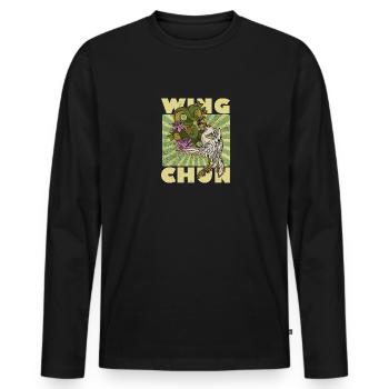 Kampfsport Wing Chun Tsun Selbstverteidigung - Männer Premium Bio Langarmshirt - Schwarz - Vorne - Nico (187cm)