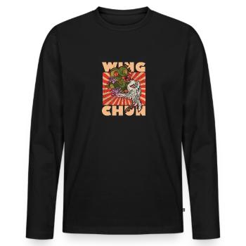 Kampfsport Wing Chun Tsun Selbstverteidigung - Männer Premium Bio Langarmshirt - Schwarz - Vorne - Nico (187cm)
