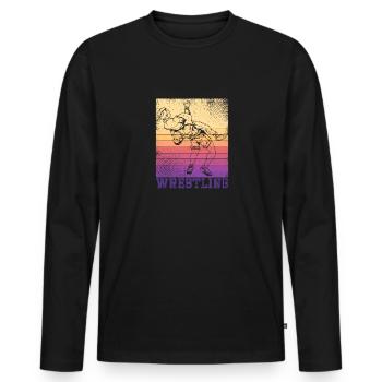 Wrestler Athlet Wrestling Suplex Ringen Sport - Männer Premium Bio Langarmshirt - Schwarz - Vorne - Nico (187cm)
