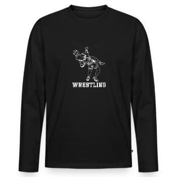 Wrestler Athlet Wrestling Suplex Ringen Sport - Männer Premium Bio Langarmshirt - Schwarz - Vorne - Nico (187cm)