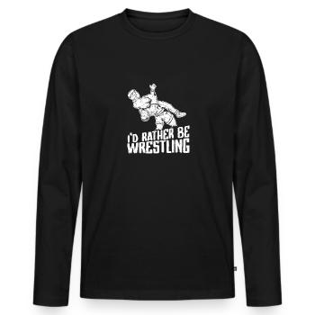 Freistilringen Wrestler Wrestling Ringen Suplex - Männer Premium Bio Langarmshirt - Schwarz - Vorne - Nico (187cm)