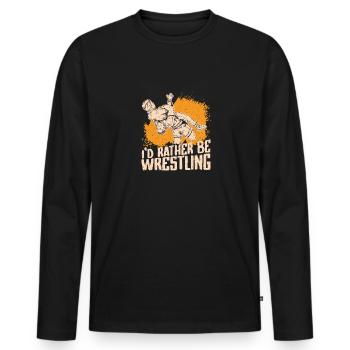 Freistilringen Wrestler Wrestling Ringen Suplex - Männer Premium Bio Langarmshirt - Schwarz - Vorne - Nico (187cm)
