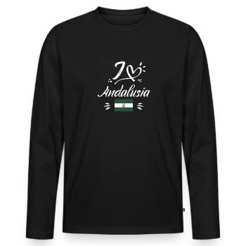 Sevilla Flagge Iberische Halbinsel Spanien - Männer Premium Bio Langarmshirt - Schwarz - Vorne - Nico (187cm)