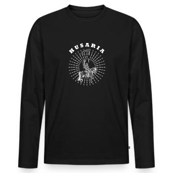 Schwere Kavallerie Polen Husaria Husaren Militär - Männer Premium Bio Langarmshirt - Schwarz - Vorne - Nico (187cm)