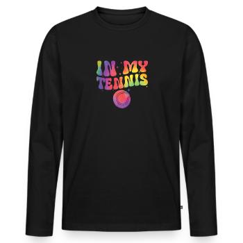 Tennis Joueur De Tennis Fille Garçon In My Tennis - T-shirt manches longues Premium bio Homme - noir - Devant - Nico (187cm)