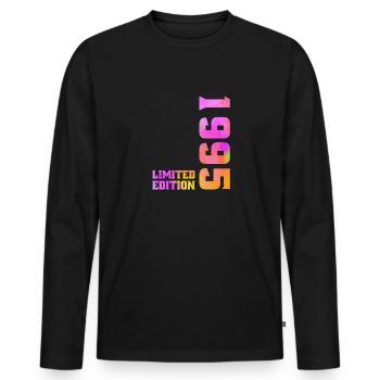 Limited Edition 1995 Cadeau Anniversaire 1995 - T-shirt manches longues Premium bio Homme - noir - Devant - Nico (187cm)