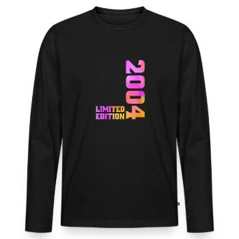 Limited Edition 2004 Anniversary Gift 2004 - Men's Premium Organic Long Sleeve Shirt - black - Front - Nico (187cm)