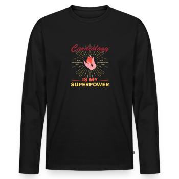 Medizin Arterie Kardiologie Anatomie Herzschlag - Männer Premium Bio Langarmshirt - Schwarz - Vorne - Nico (187cm)