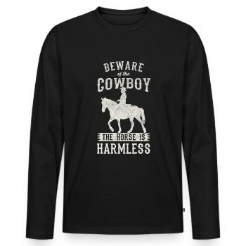 Wild West Western Rodeo Bull Riding Cowboy - T-shirt manches longues Premium bio Homme - noir - Devant - Nico (187cm)