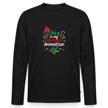 C’est ma chemise d’animation de Noël - T-shirt manches longues Premium bio Homme - noir - Devant - Nico (187cm)