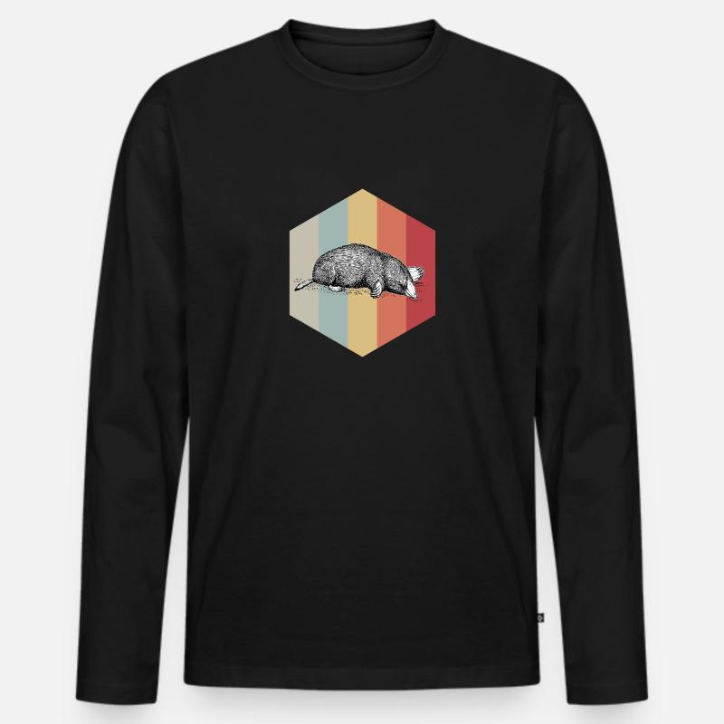 Geschenk Maulwurf Silhouette Chemie - Männer Premium Bio Langarmshirt - Schwarz