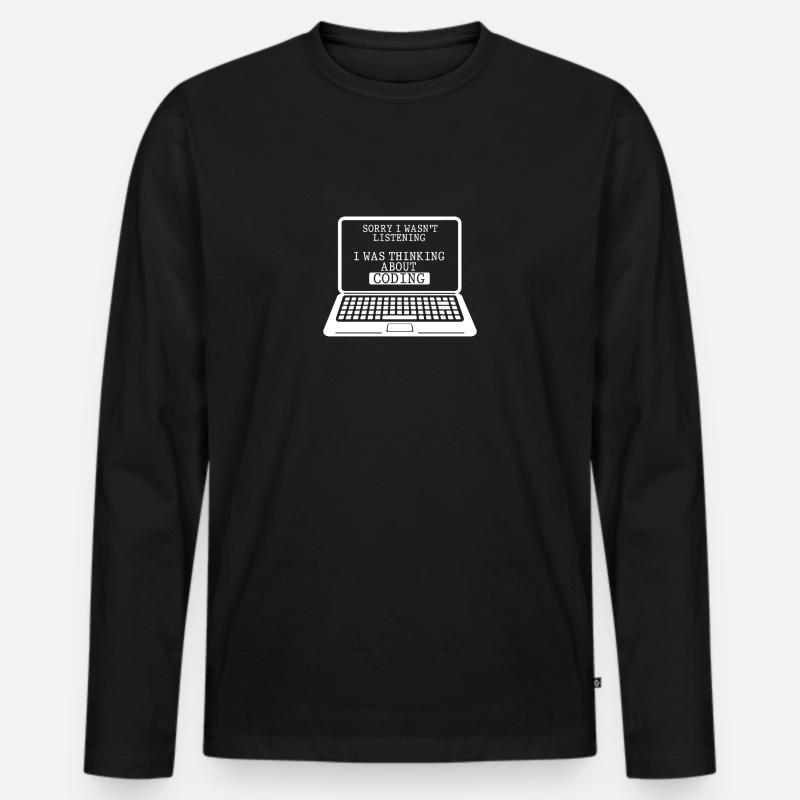 Coding Computer Ingenieur Witzig Programmierer - Männer Premium Bio Langarmshirt - Schwarz
