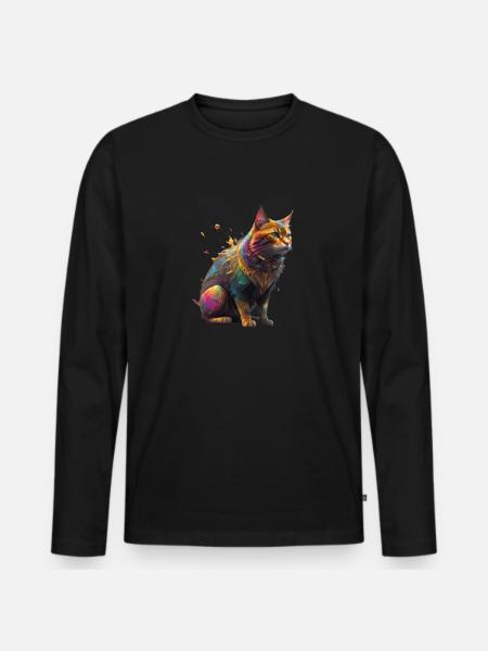 Cat love - Men's Premium Organic Long Sleeve Shirt - black