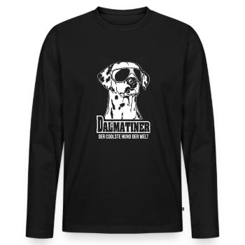 DALMATINER coolster Hund Hundespruch Wilsigns - Männer Premium Bio Langarmshirt - Schwarz - Vorne - Nico (187cm)