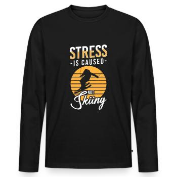 Winter sports holiday Pistensau - Men's Premium Organic Long Sleeve Shirt - black - Front - Nico (187cm)