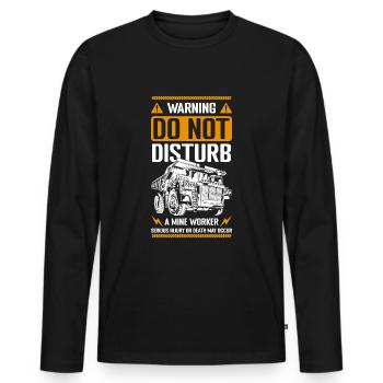 Coal profession - Men's Premium Organic Long Sleeve Shirt - black - Front - Nico (187cm)