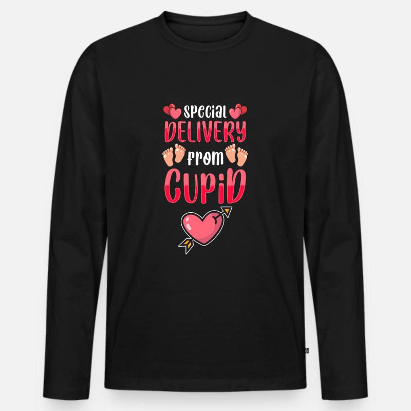 Babybauch Mutter Werdende Mutter Nachwuchs - Männer Premium Bio Langarmshirt - Schwarz