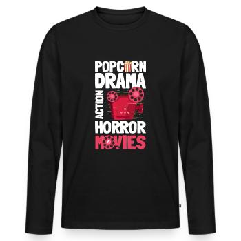 Filmliebhaber Action Hollywood - Männer Premium Bio Langarmshirt - Schwarz - Vorne - Nico (187cm)