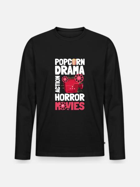Cinéphile Action Hollywood - T-shirt manches longues Premium bio Homme - noir