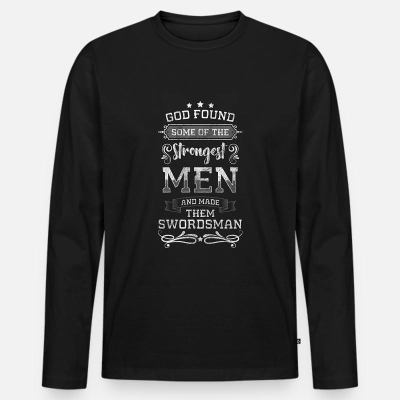 Schwertkampf Axt Samurai - Männer Premium Bio Langarmshirt - Schwarz
