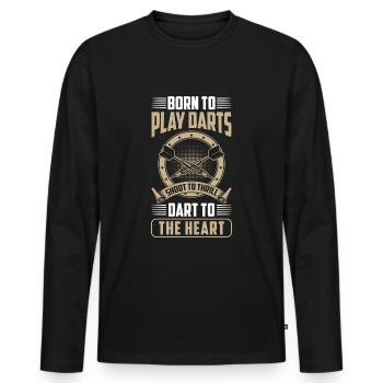 Dart Dartboard Bullseye Darter - Men's Premium Organic Long Sleeve Shirt - black - Front - Nico (187cm)