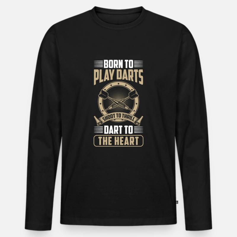 Dart Dartboard Bullseye Darter - Männer Premium Bio Langarmshirt - Schwarz