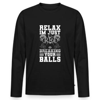 Billard Billard Joueur Joueur Balles - T-shirt manches longues Premium bio Homme - noir - Devant - Nico (187cm)