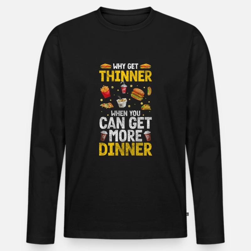 Mahlzeit Restaurant Vielesser - Männer Premium Bio Langarmshirt - Schwarz