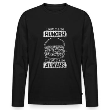 Food Cravings Hotel - Men's Premium Organic Long Sleeve Shirt - black - Front - Nico (187cm)