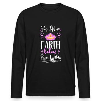 Meditation Mind Namaste Enlightenment - Men's Premium Organic Long Sleeve Shirt - black - Front - Nico (187cm)