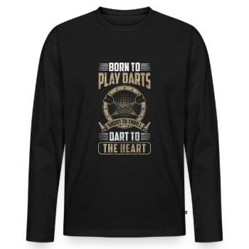 Fléchettes Fun Homme - T-shirt manches longues Premium bio Homme - noir - Devant - Nico (187cm)