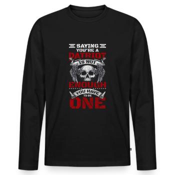 Armée des États-Unis - T-shirt manches longues Premium bio Homme - noir - Devant - Nico (187cm)