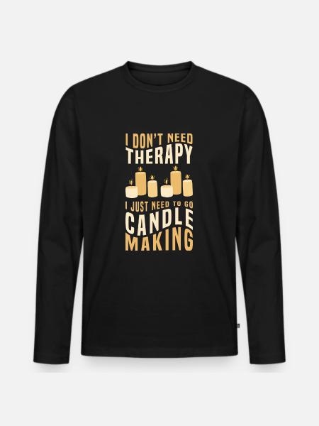 Candlelight Date Going Out Wick - Men's Premium Organic Long Sleeve Shirt - black