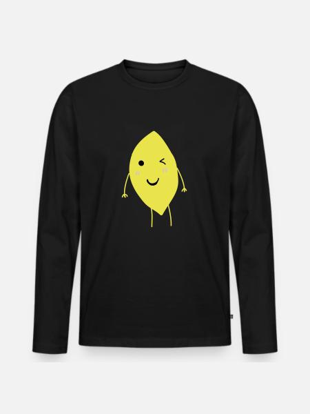 Winking Lemon - T-shirt manches longues Premium bio Homme - noir