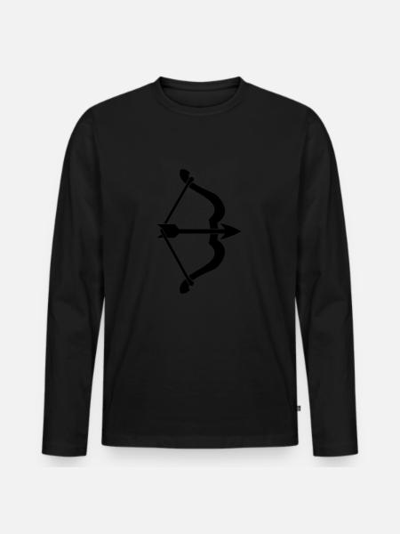 bow and arrow - Men's Premium Organic Long Sleeve Shirt - black