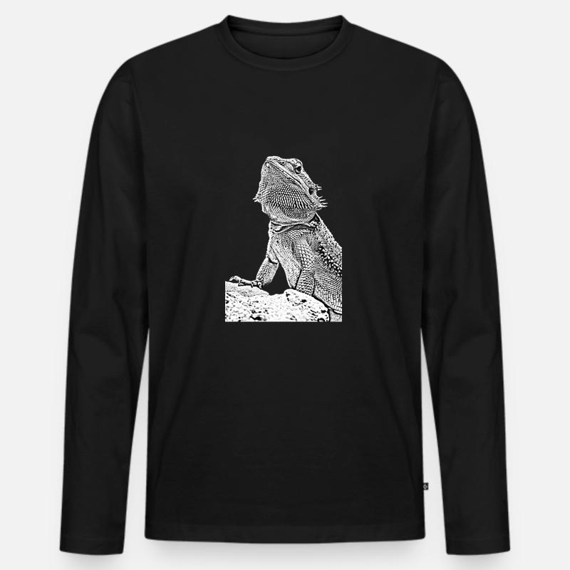 Bartagamen die Echse - Männer Premium Bio Langarmshirt - Schwarz